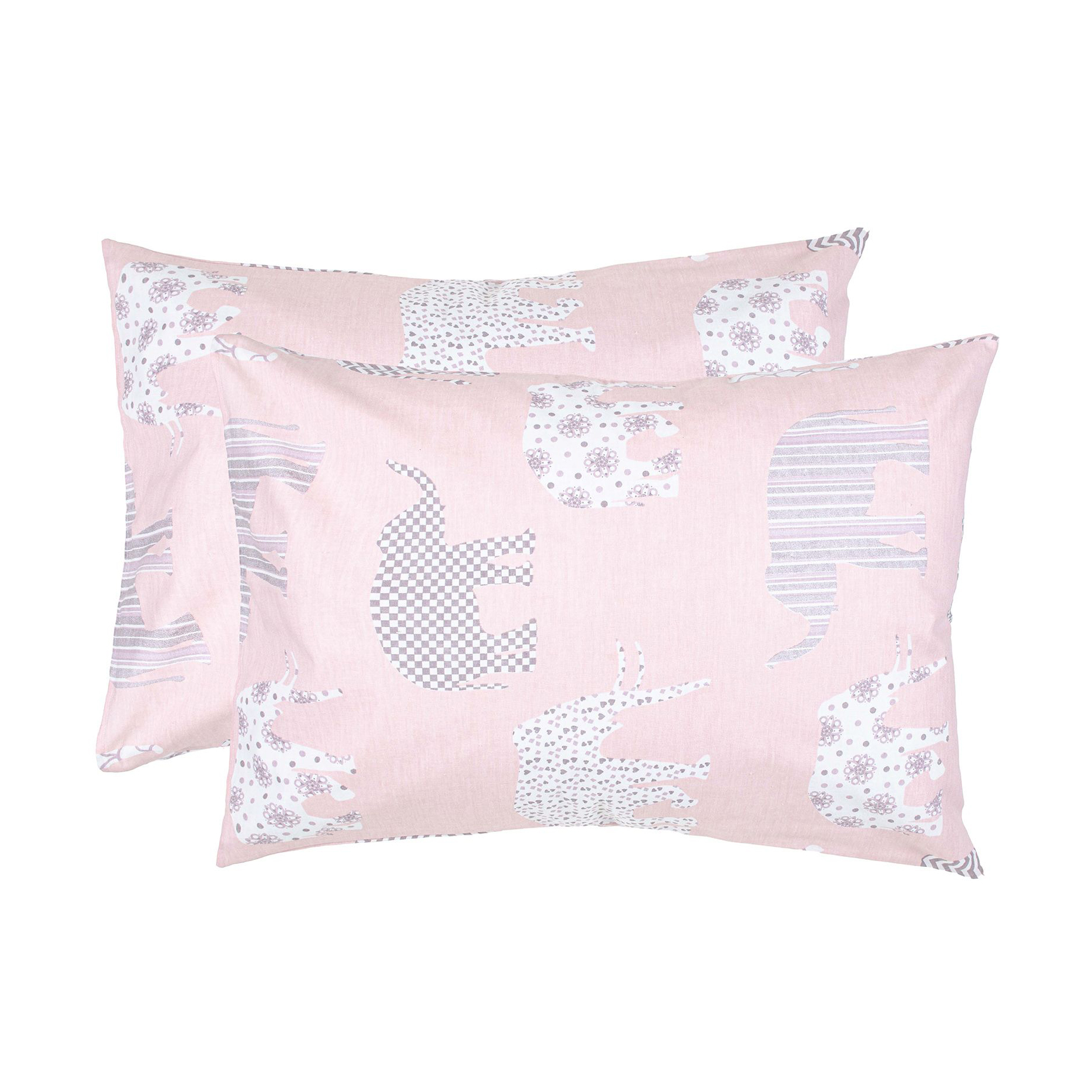 Наволочка бязева Home Line Слони, рожева, 50*70 см, 2 шт (173781)